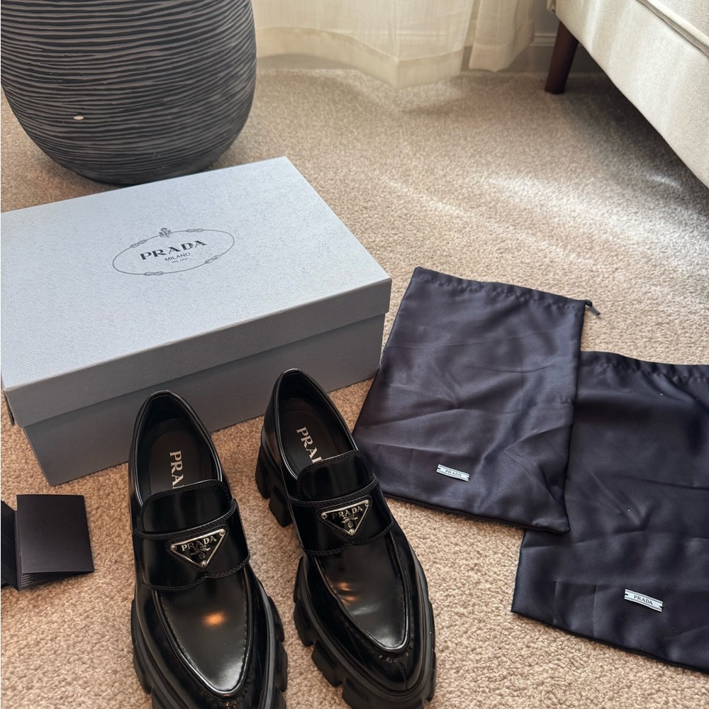 Prada Men's Black Patent Leather Loafers - Picture 3 of 8